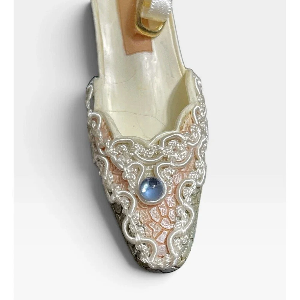 Vintage Stiletto Miniature And brown Gold Shoe. Lot Of 2 Collectibles